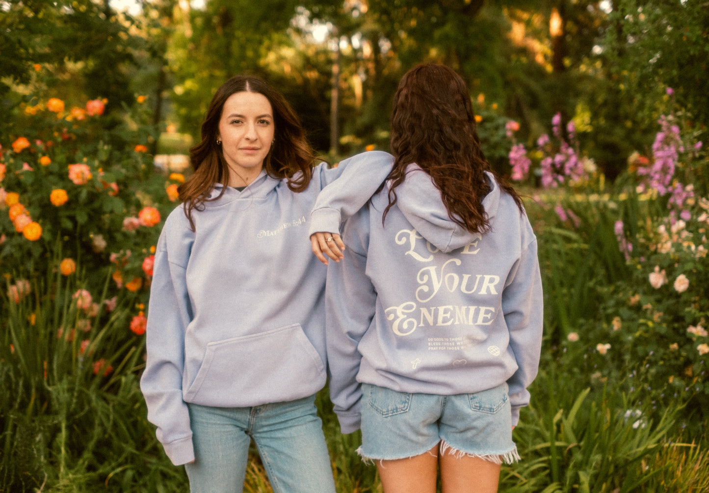"Love Your Enemies" Arctic Blue Hoodie