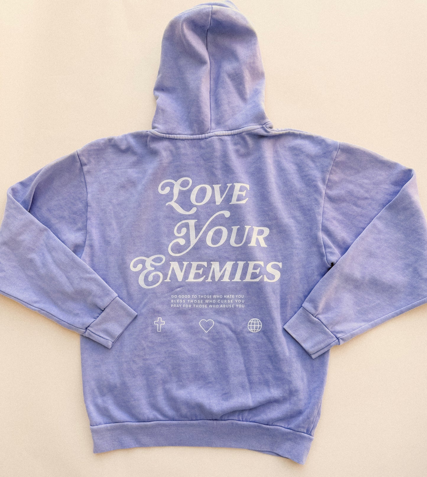 "Love Your Enemies" Arctic Blue Hoodie