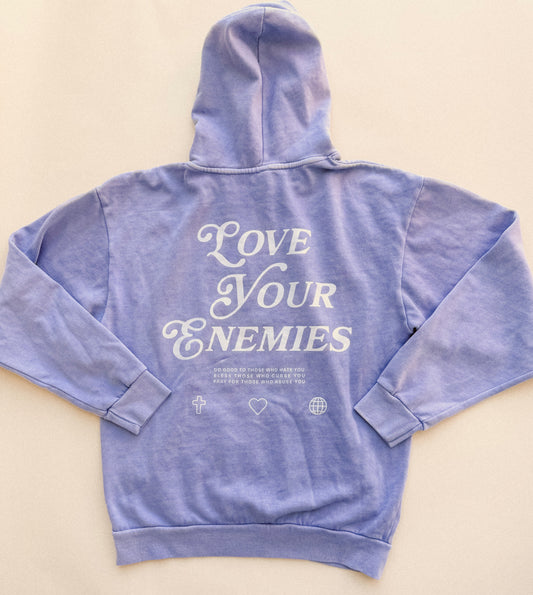 "Love Your Enemies" Arctic Blue Hoodie