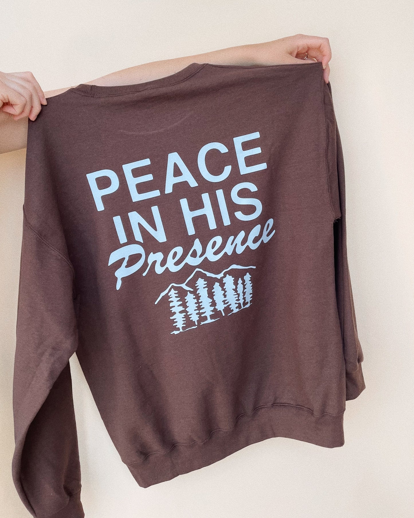 Peace In His Presence Brown Crewneck