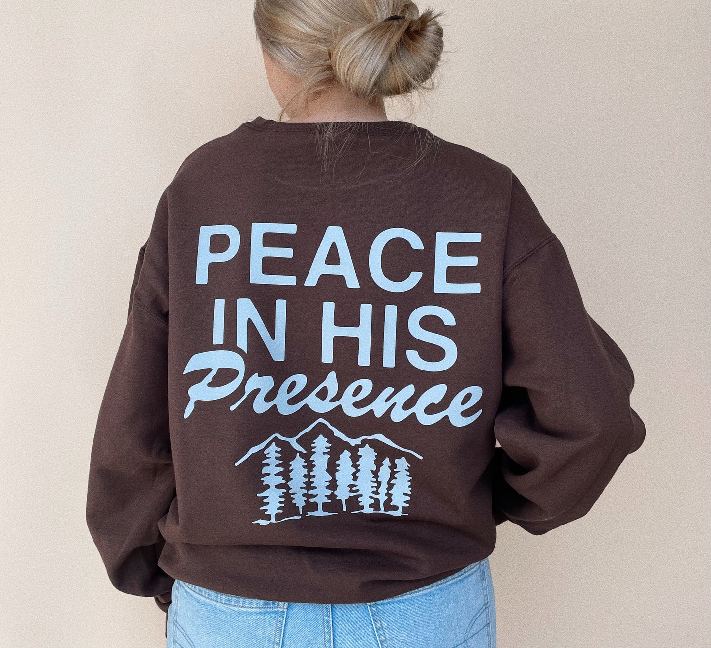 Peace In His Presence Brown Crewneck