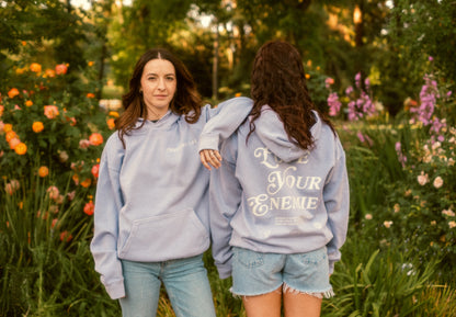 "Love Your Enemies" Arctic Blue Hoodie